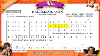 Hallelujah Amen  GF Handel  ALTO Vocal Part [upl. by Aihtnyc]