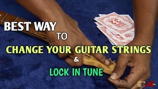 How To Change Your Guitar Strings amp Lock The Tuners [upl. by Atalie589]