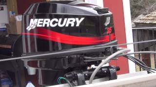 2000 mercury 25hp 2 stroke outboard engine [upl. by Amlez]