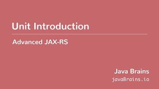 Advanced JAXRS 20  Unit Introduction [upl. by Kazmirci]