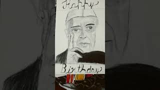 Happy birthday Chacha Nehru ji shortsfeed art howtomakebeautifulartwithpencil stepbysteppainting [upl. by Swec]