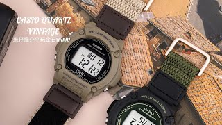 Casio Quartz 罕有原廠尼龍帶  經典錶殼 朱仔推介《復古防水魔術貼⌚Digital跳字電子錶膠錶✨7年電池 卡其綠色 50m🌊》Hk190😍👍tel 96699429🎉 [upl. by Ennaegroeg]