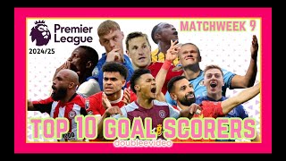 PREMIER LEAGUE TOP 10 GOAL SCORERS 202425 TODAY  MATCHWEEK 9 [upl. by Anelleh]