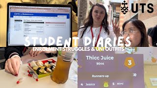 UNIVERSITY STUDENT LIFE VLOG  uts tutorials uni outfits enrolment realistic day assignments [upl. by Rhiana]