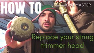 How to replace your string trimmer head Echo SRM 225 [upl. by Ysnil]