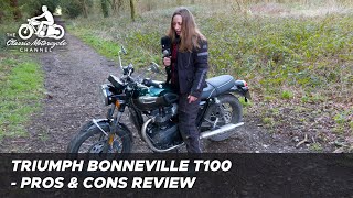 Triumph Bonneville T100  pros amp cons review [upl. by Joleen]