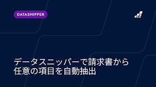 データスニッパーで請求書から任意の項目を自動抽出 [upl. by Notaek615]