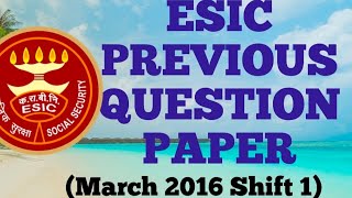 ESIC previous question papersnursing nursingofficer [upl. by Reeher]