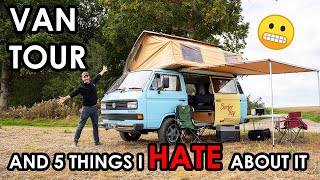 VAN TOUR  3 BEDROOMS 5 BERTH amp 5 THINGS I HATE ABOUT IT  VW T25 CAMPER CONVERSION [upl. by Susan908]