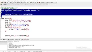 qsort library in c easy method to sort array in c [upl. by Lamori]