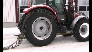 Snökedja till traktor och skogsmaskin på vintern [upl. by Ready592]