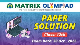 Matrix Olympiad paper video solution for Class 12th [upl. by Eddy260]