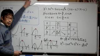【標準】立命館大改 場合分けが必要な３次関数の最大値 [upl. by Eadwina]