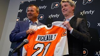 New Flyers HC Alain Vigneault gives opening statemen  Apr 18 2019 • 0222 [upl. by Eeryt719]