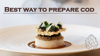 Fine dining cod dish with mushroom amp a tapioca crisp [upl. by Balkin]