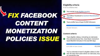 How to Fix Facebook Content Monetization Policies Issue 2024 [upl. by Sewole]