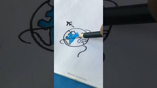 Earth 🌍oceanofdrawing art colourpencil drawingtutorial shortvideo [upl. by Yseult]