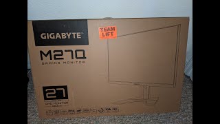 Unboxing The Gigabyte M27Q 27quot 170Hz 1440P KVM Gaming Monitor [upl. by Yditsahc]