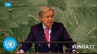 🇺🇳 UN SecretaryGeneral Addresses General Debate 77th Session English  UNGA [upl. by Standish]