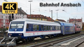 UrlaubsExpress Leonhard Weiss viel Intercity und Güterverkehr  Trainspotting am Bahnhof Ansbach [upl. by Dearr]