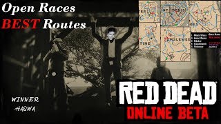 Open Races BEST Routes  Red Dead Online Beta  How to win more Horse Races [upl. by Gertrudis]