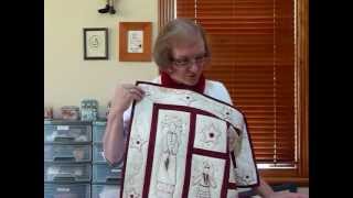 Lets Get Started on RedWork Stitchery by hand 5  Chain Stitch  Quilting Tips amp Techniques 046 [upl. by Jorin16]