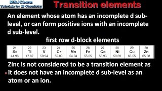 131 Transition elements HL [upl. by Aluino392]