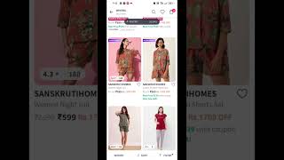 Myntra womens night wear70 off [upl. by Adnelg294]