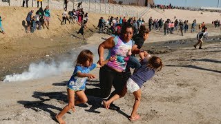 Hundreds of migrants try to storm US border [upl. by Nissa]