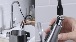 Kohler K560VS Bellera PullDown Kitchen Faucet With Magnetic Docking In Vibrant Stainless Steel [upl. by Acire]