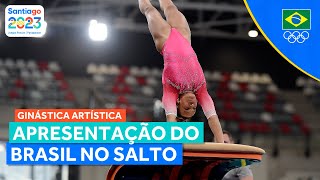 JOGOS PANAMERICANOS  REBECA ANDRADE LIDERA O BRASIL NO SALTO [upl. by Penelopa815]