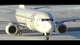 Sundor EL AL Boeing 737800 Landing at Wintry Rovaniemi Airport [upl. by Rednael996]