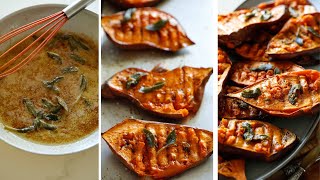 Smashed Sweet Potatoes with Maple Sage Butter [upl. by Anigal710]