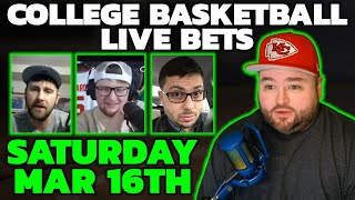 College Basketball Bets Live Saturday March 16  Kyle Kirms Picks amp Predictions  The Sauce Network [upl. by Jarin43]