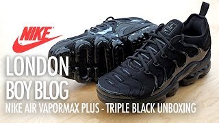 Nike Air Vapormax Plus Triple Black  Unboxing [upl. by Creath]