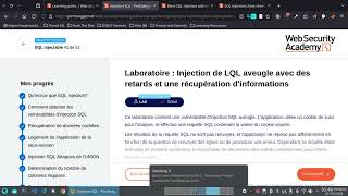 Lab 12  Injection SQL à laveugle avec délais et récupération dinformations [upl. by Eizzik58]