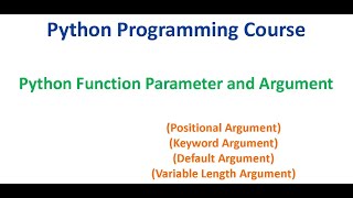 Python Function Parameter and Arguments I Types of Argument in Python [upl. by Sharline472]