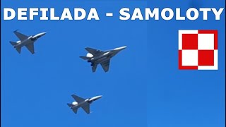 DEFILADA 15082023 PRZELOT WSZYSTKICH SAMOLOTÓW I HELIKOPTERÓW SILNA BIAŁO CZERWONA polisharmy [upl. by Neeoma]