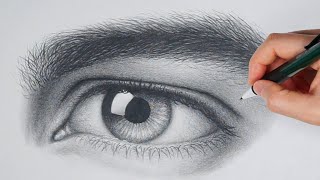 How to Draw Realistic Eyes for BEGINNERS  Super Detailed Instructions [upl. by Llednov]