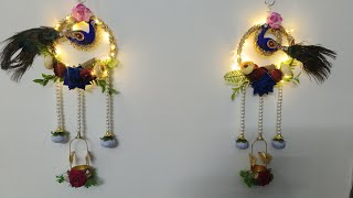 Designer side door hanging making at homeDiy New latest pattern of wall hanging Diwali decoraation [upl. by Pincas]