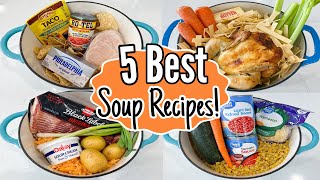 5 HEARTY SOUP RECIPES  The EASIEST Quick amp Tasty Soups YOU CAN MAKE  Julia Pacheco [upl. by Sikleb998]