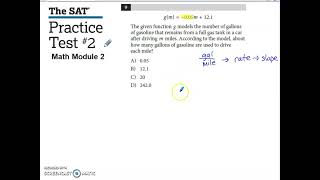 SAT Practice Test 2 Math Module 2 Problem 9 [upl. by Enileuqaj]