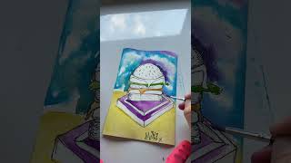 Pop art burger Pencil paper sharpie and watercolor paper [upl. by Supat99]