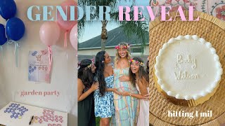 GENDER REVEAL telling my friends garden party amp hitting 1 million [upl. by Eimmak]