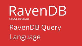 RavenDB  How to Use Query in RavenDB Studio RQL [upl. by Norvan]