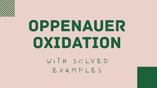 Oppenauer oxidation mechanism  solved examples [upl. by Gerard]