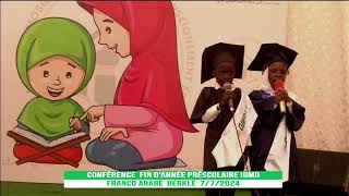 Conférence Fin Dannée Préscolaire IGMD Franco Arabe Dérklé 772024 [upl. by Fiora]