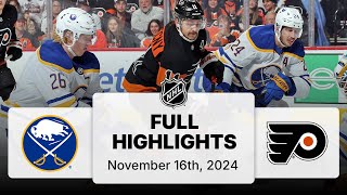 NHL Highlights  Sabres vs Flyers  November 16 2024 [upl. by Oznol606]