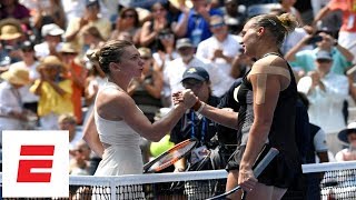 2018 US Open highlights No 1 Simona Halep upset in 1st round by Kaia Kanepi  ESPN [upl. by Nerland]