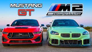 Nuevo Mustang V8 vs BMW M2 ARRANCONES [upl. by Adnoryt]